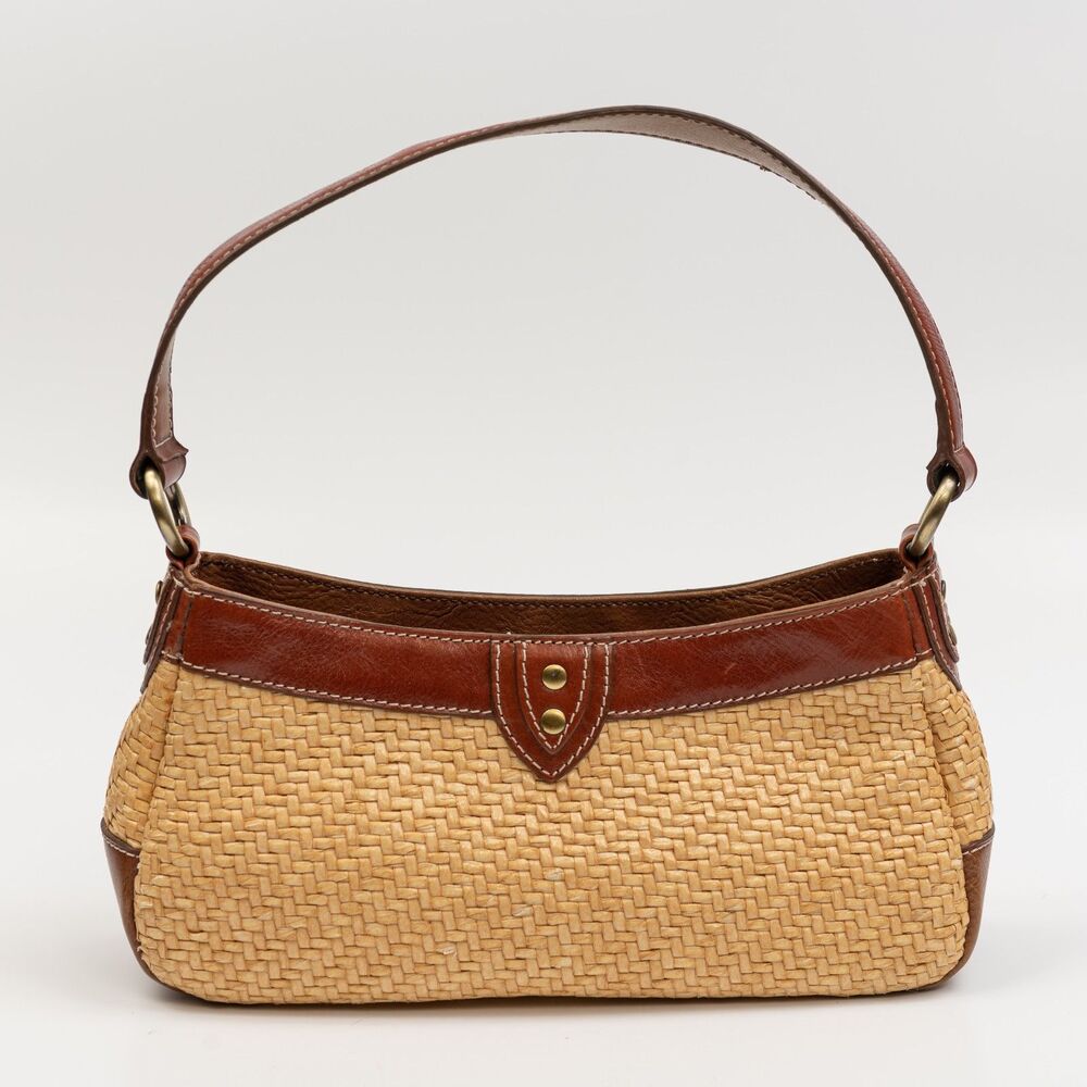 Vintage Y2K Franco Sarto woven straw shoulder bag